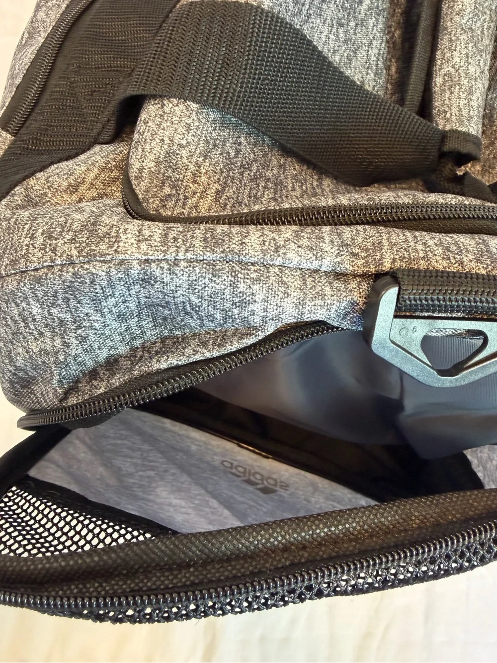 Adidas Defender IV Small Duffel Bag Gray / Black EUC Travel & Gym